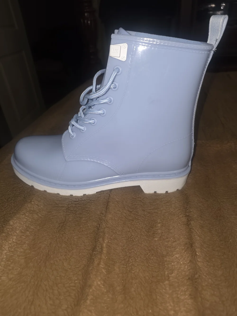 MICHAEL KORS Women's Light Blue Lace-Up Rain Boots